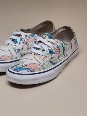 Vans Authentic Tropical Leaves floral casual skateboard sneakers size 7